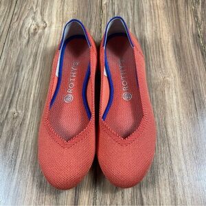 Rothy’s Retired Orange Persimmon Marina Stripe Round Toe Flat Women’s Size 9 1/2